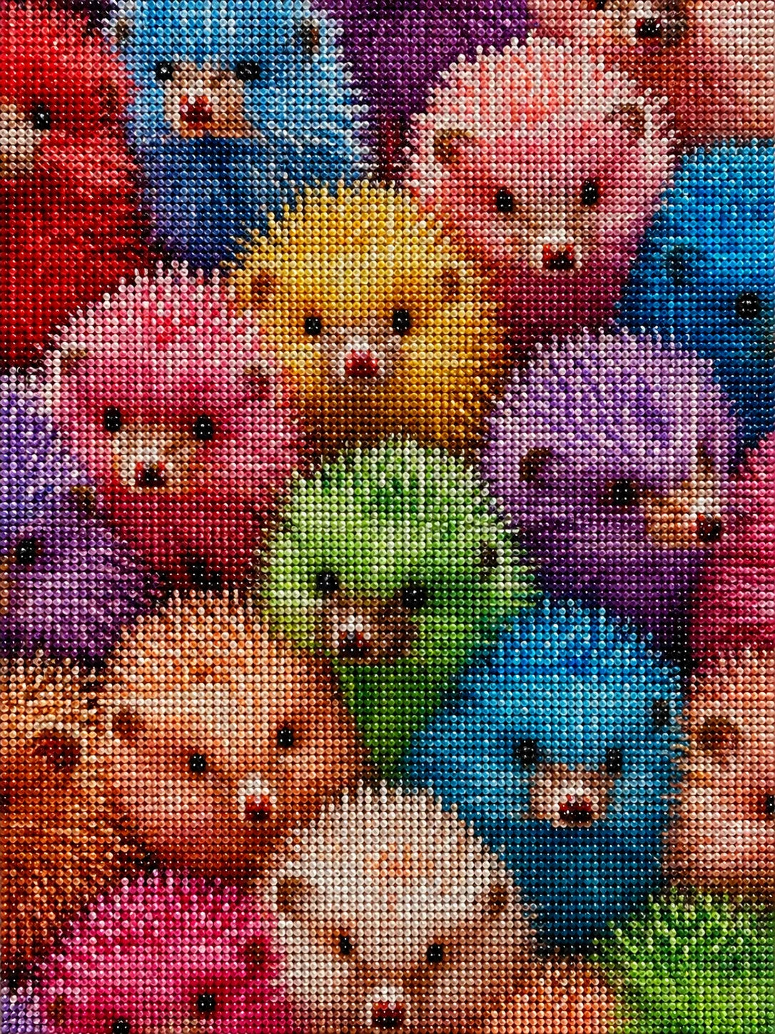Colorful Fluffy Hedgehogs Diamond Art Kit
