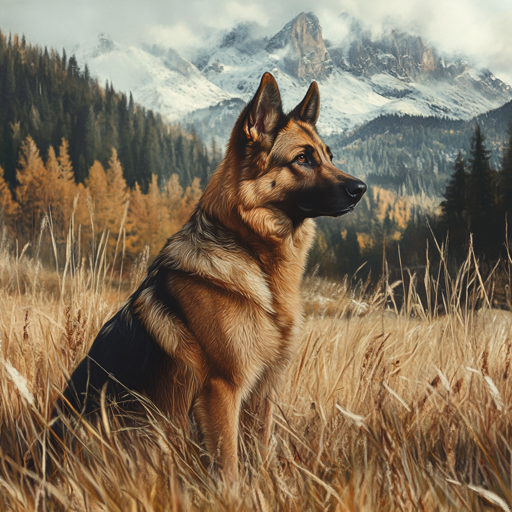 Fall Grass German Shepherd Diamond Art Kit