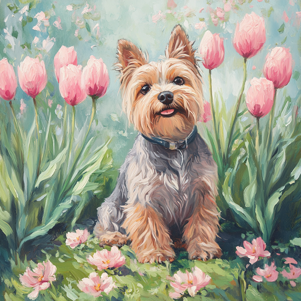 Tall Tulips and Yorkie Diamond Art Kit