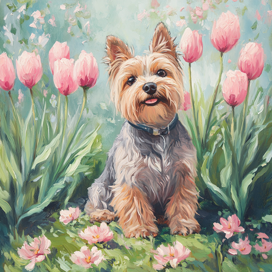 Tall Tulips and Yorkie Diamond Art Kit