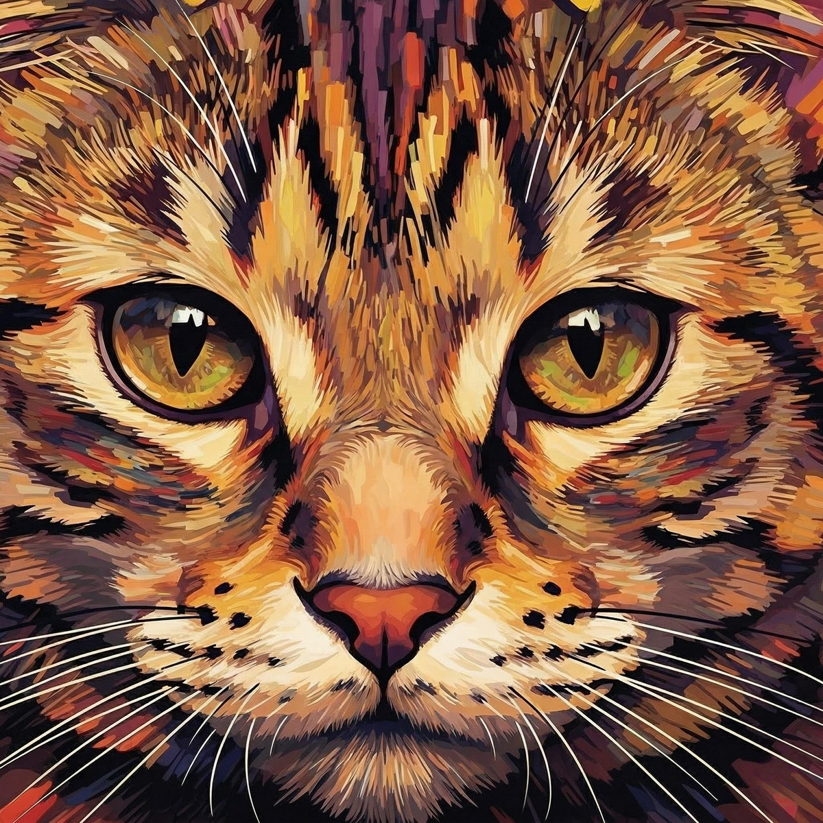 Tan Eye Cat Closeup Diamond Art Kit