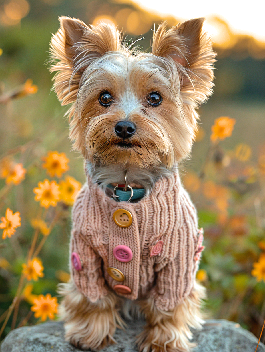 Tan Sweater Yorkie Diamond Art Kit