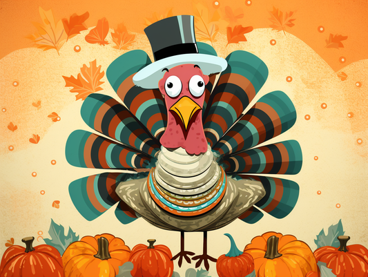 Teal Feather Pilgrim Turkey Diamond Art Kit