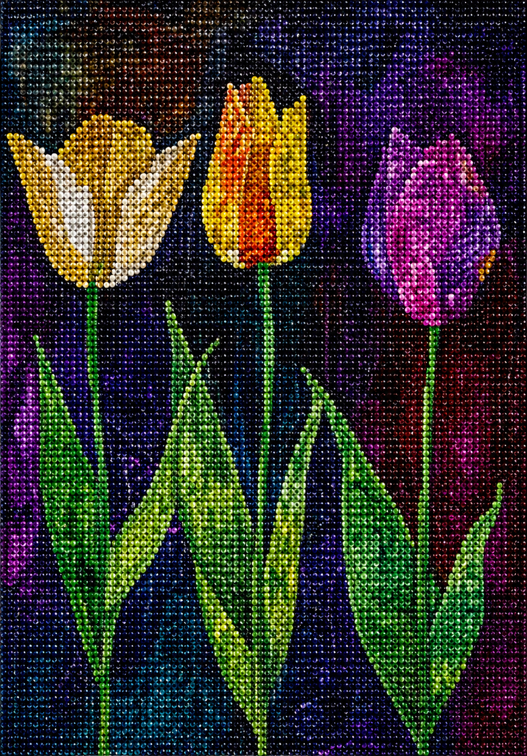 Three Abstract Tall Tulips Diamond Art Kit