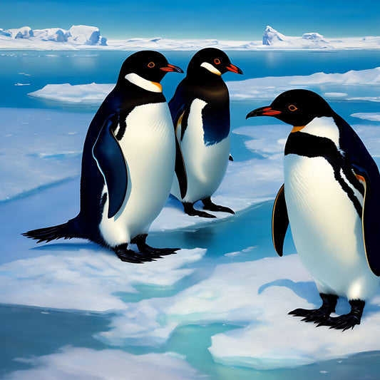 Three Penguins on Ice Diamond Art Kit