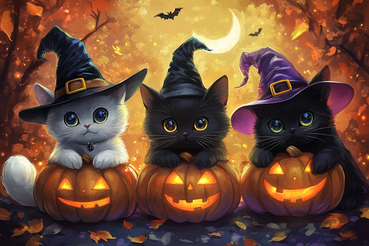 Three Witch Kittens Diamond Art Kit