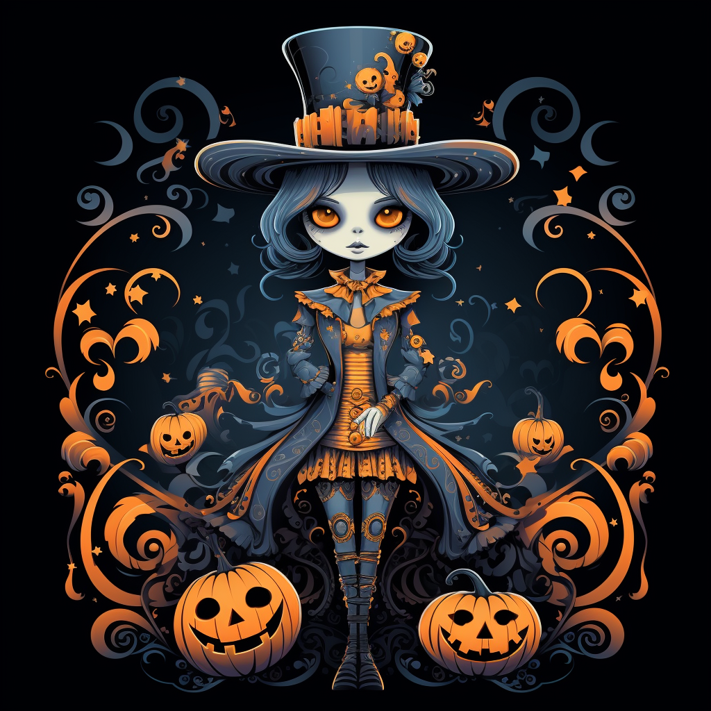 Top Hat Halloween Girl Diamond Art Kit