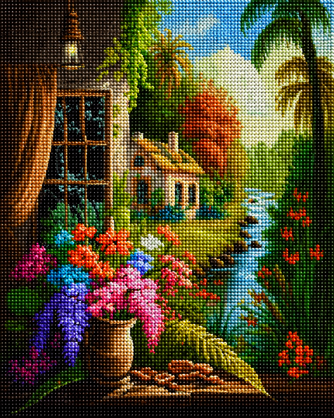 Tropical River Homes Diamond Art Kit — diamond art kit canvas