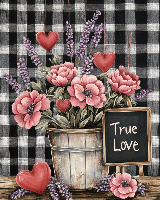 True Love Basket Of Flowers Diamond Art Kit