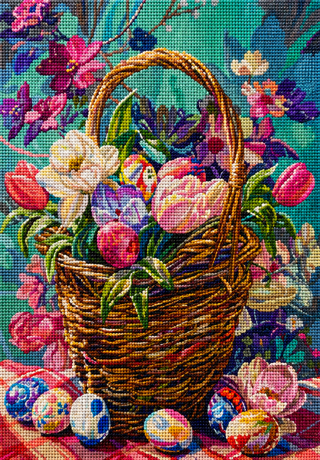 Tulip Basket And Eggs Diamond Art Kit