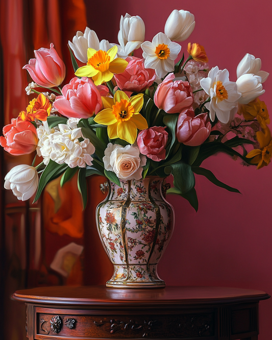 Tulips and Daffodils Bouquet Diamond Art Kit
