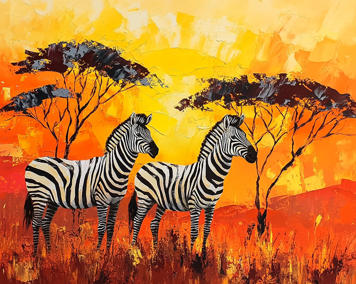 Two Abstract Zebras Diamond Art Kit
