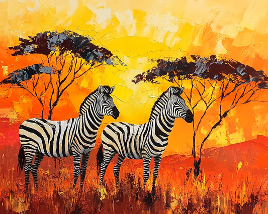 Two Abstract Zebras Diamond Art Kit