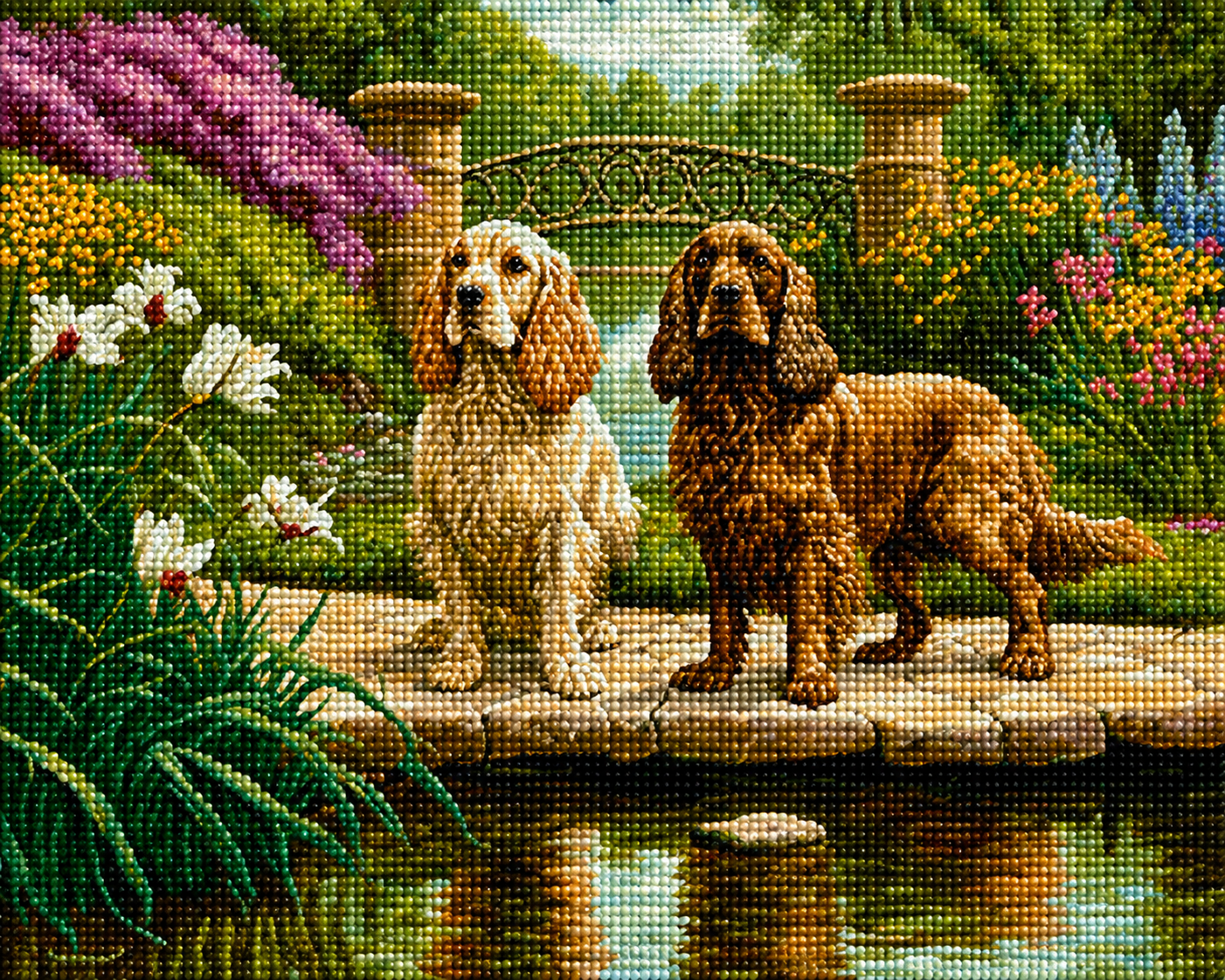 Two Cocker Spaniels By The Pond Diamond Art Kit