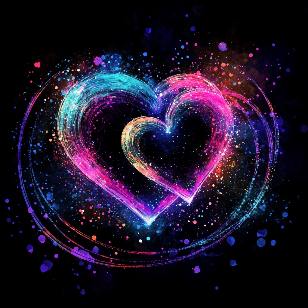 Two Galaxy Hearts Diamond Art Kit