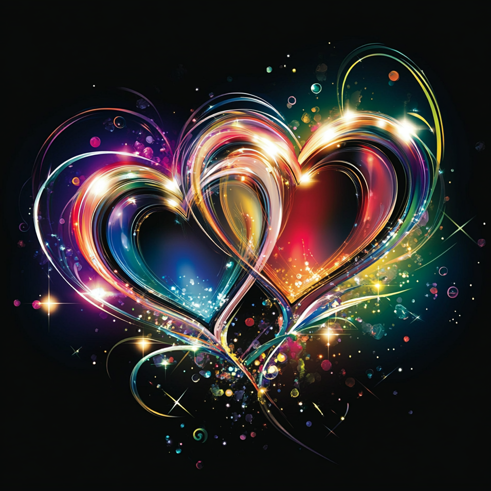 Two Hearts Glowing Diamond Art Kit