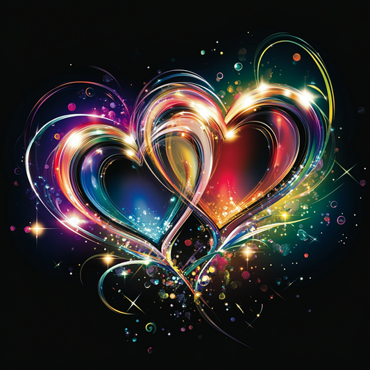 Two Hearts Glowing Diamond Art Kit