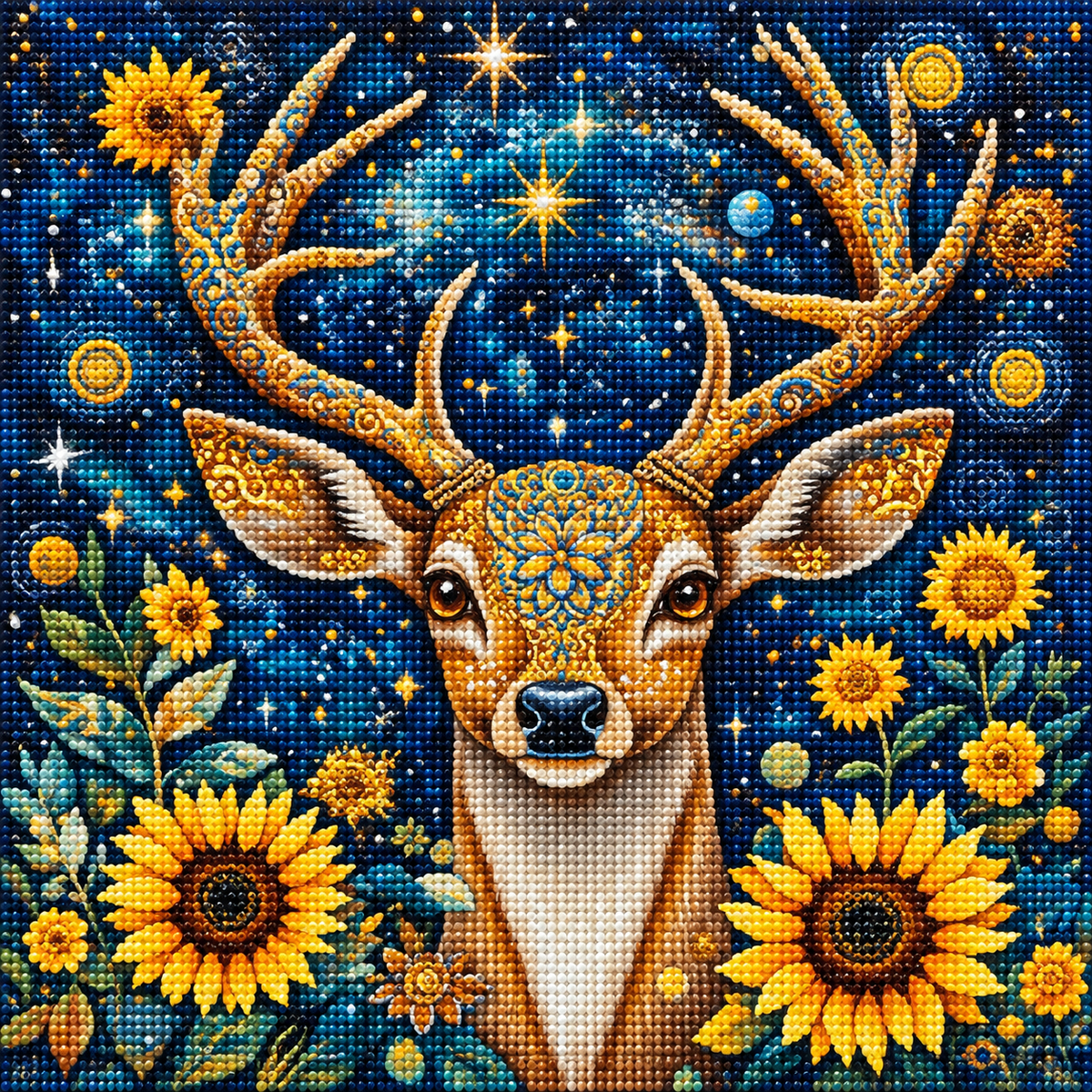 Two Large Sunflower Buck Diamond Art Kit