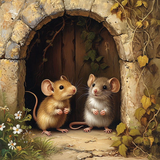 Two Mice in the Doorway Diamond Art Kit