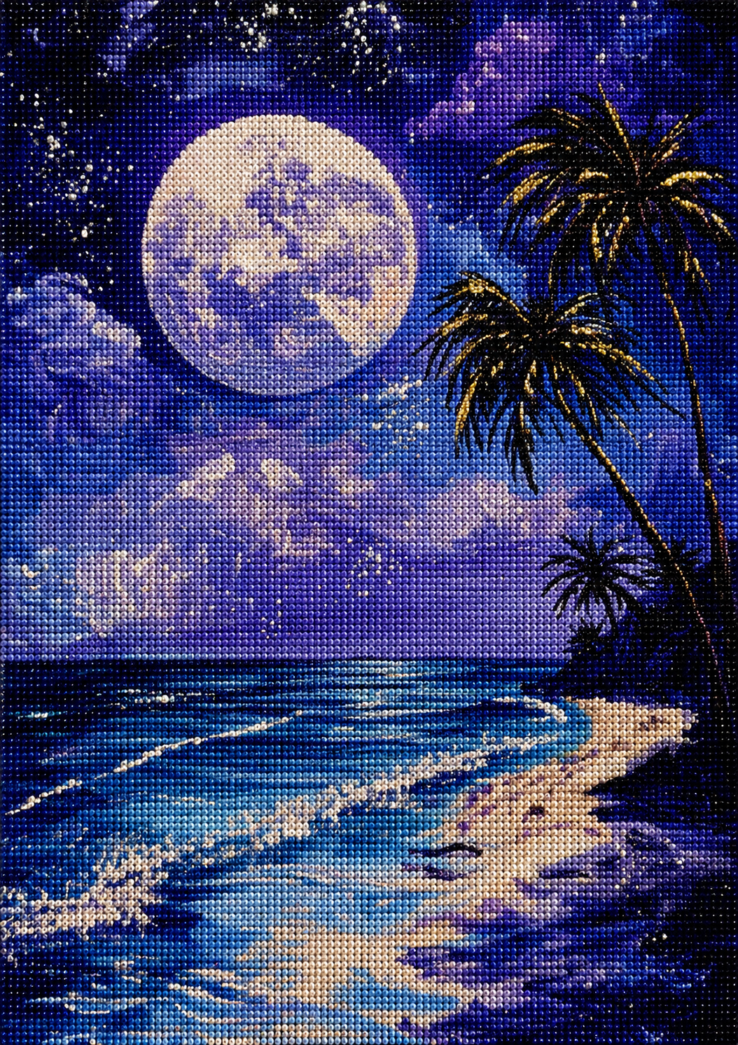 Two Palm Painted Moonlight Beach Diamond Art Kit