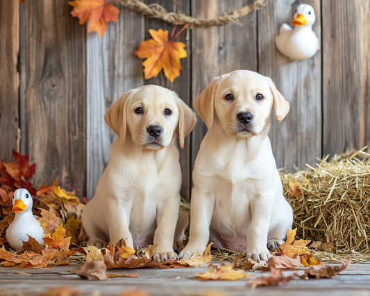 Two Yellow Lab Puppies Diamond Art Kit