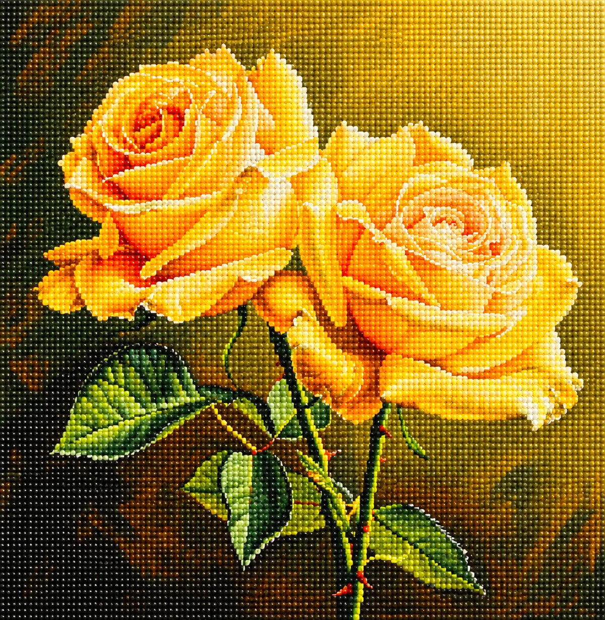 Two Yellow Roses Diamond Art Kit