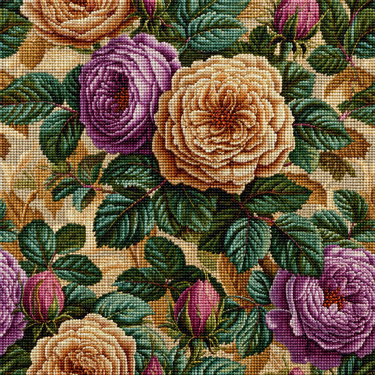 Victorian Cabbage Roses Diamond Art Kit