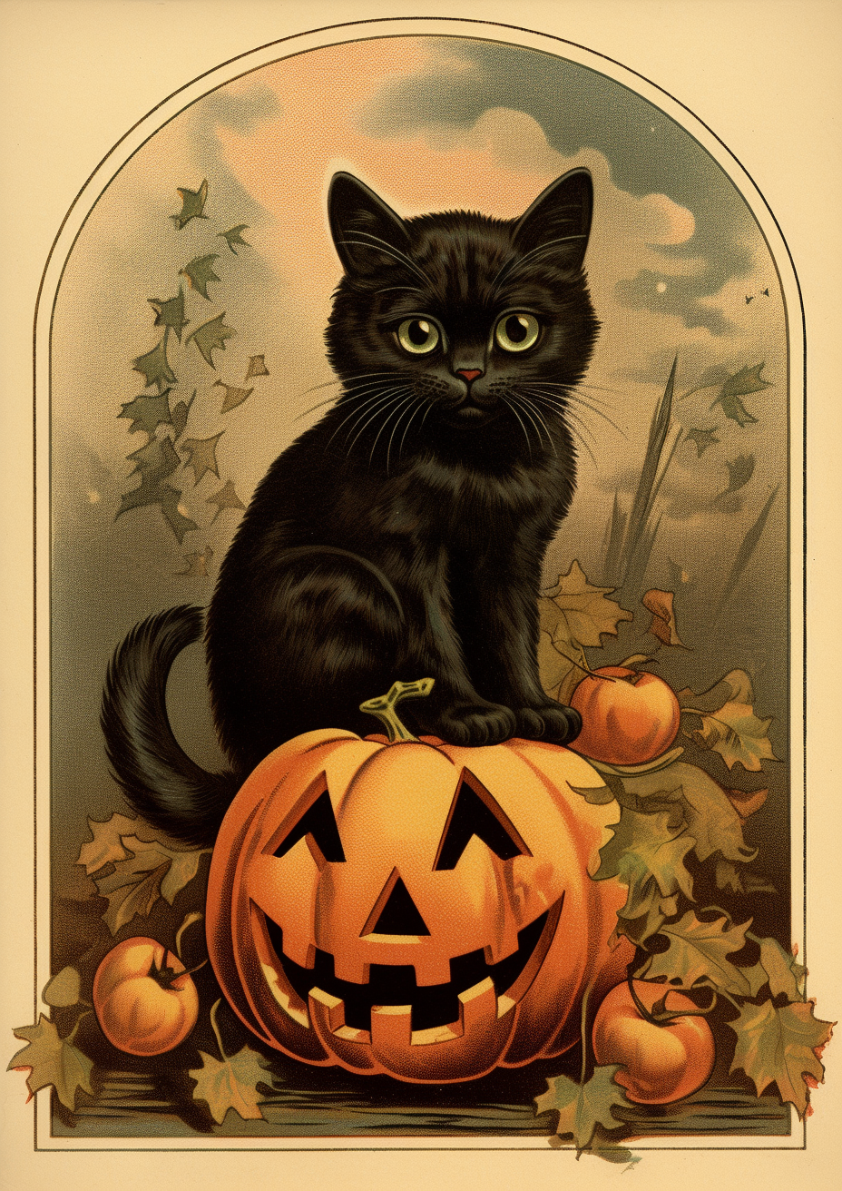 Vintage Black Kitten Diamond Art Kit