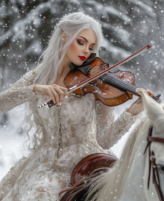 Violin Girl on a Horse Diamond Art Kit