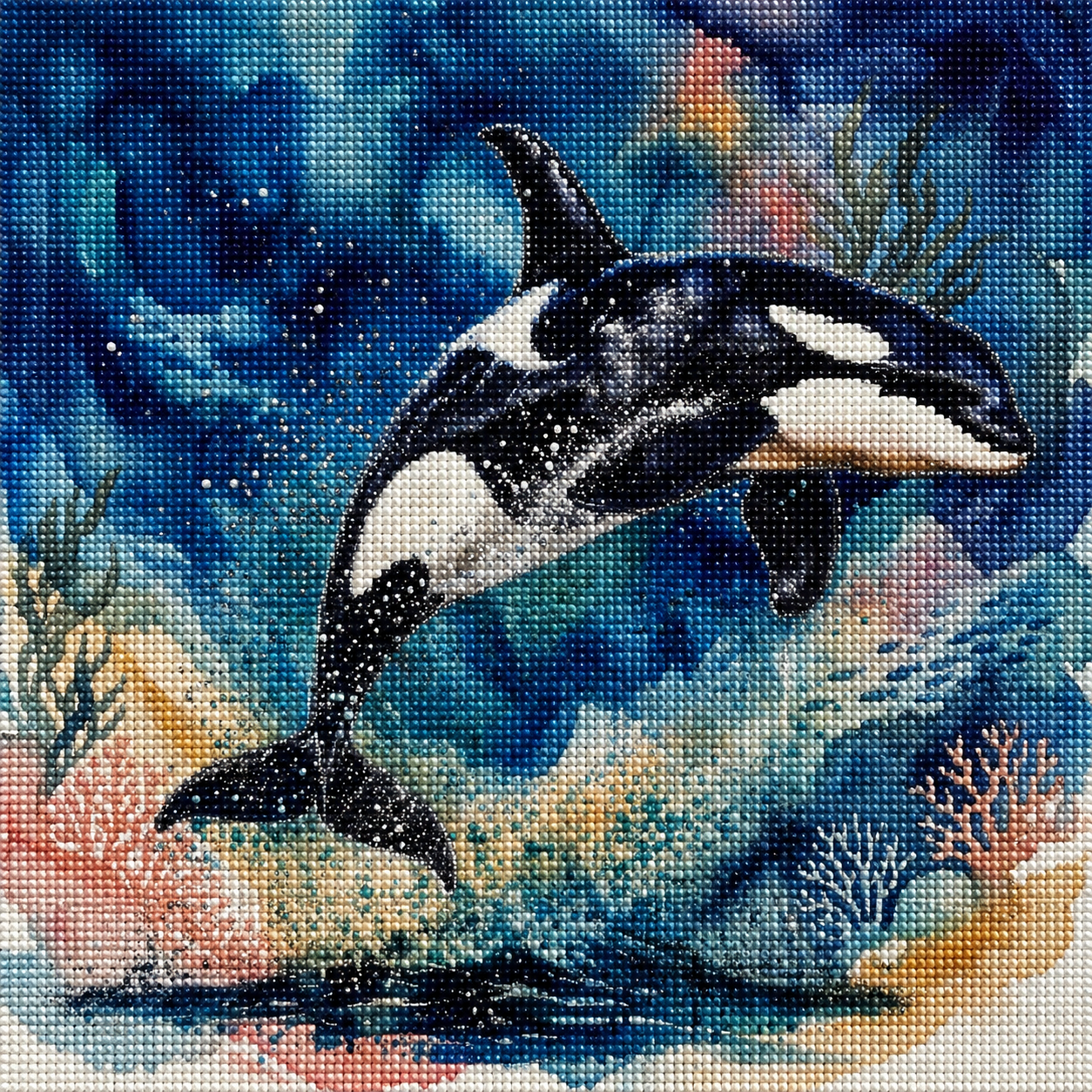 Watercolor Orca Diamond Art Kit