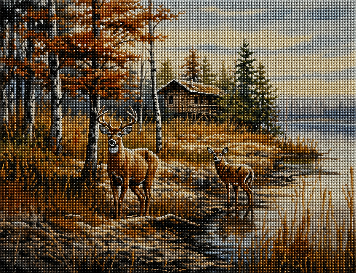 Water Edge Doe And Buck Diamond Art Kit