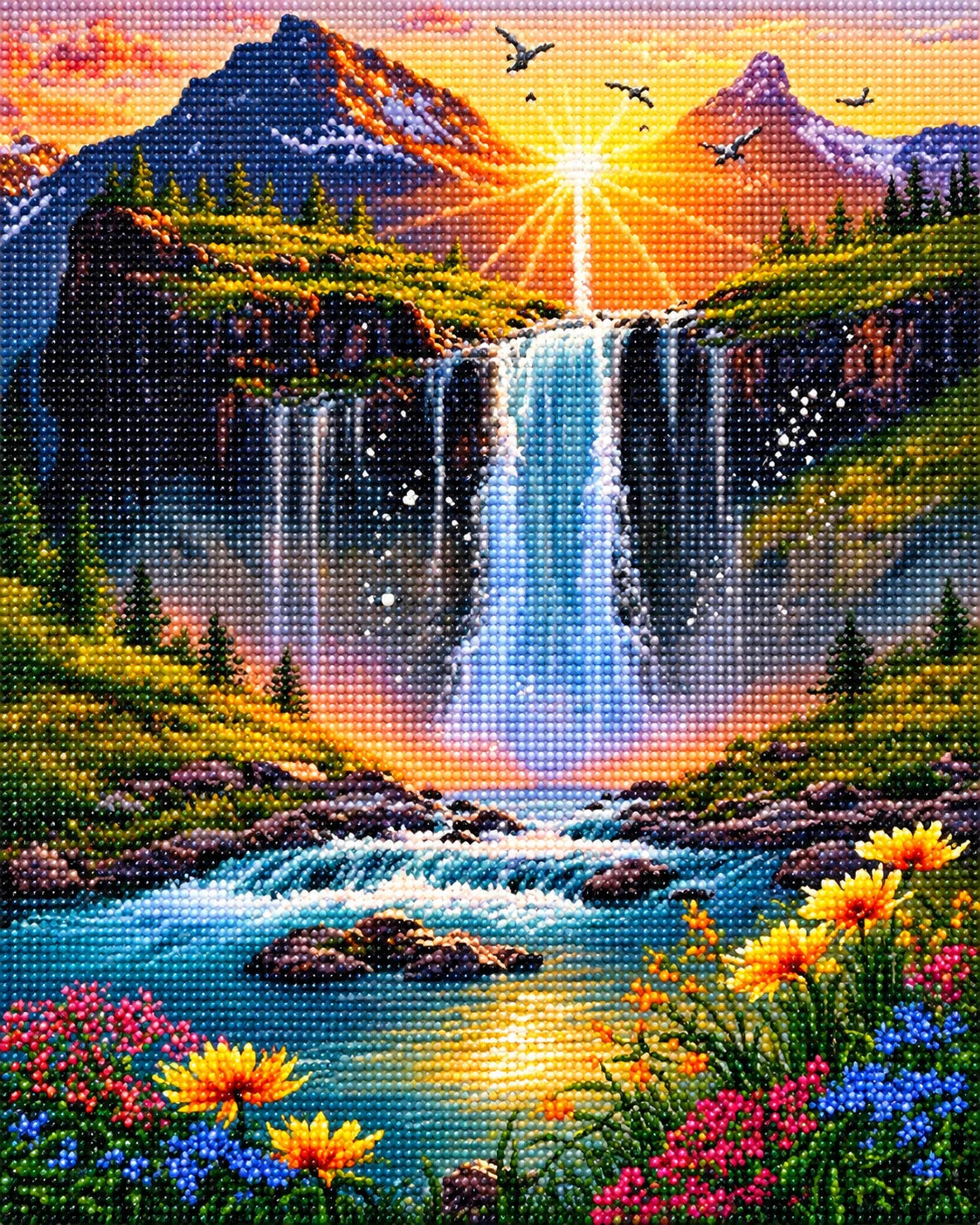 Waterfall Sunset Diamond Art Kit