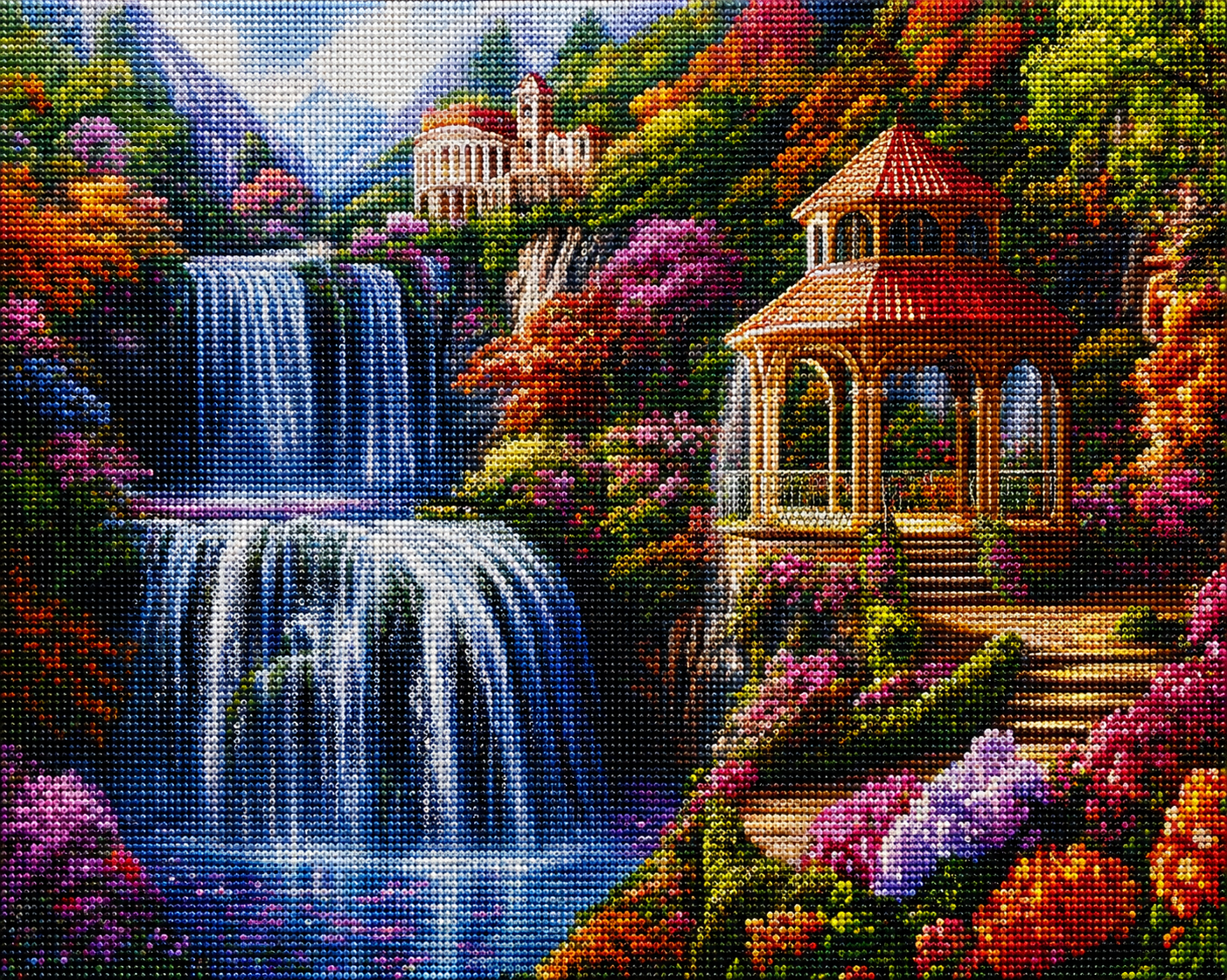 Waterfall Gazebo Diamond Art Kit
