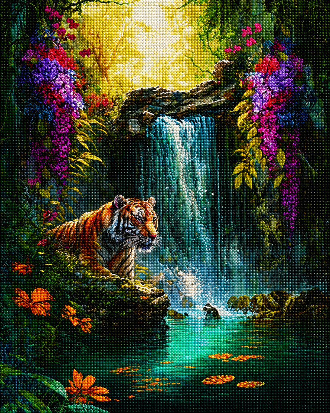 Waterfall Tiger Diamond Art Kit