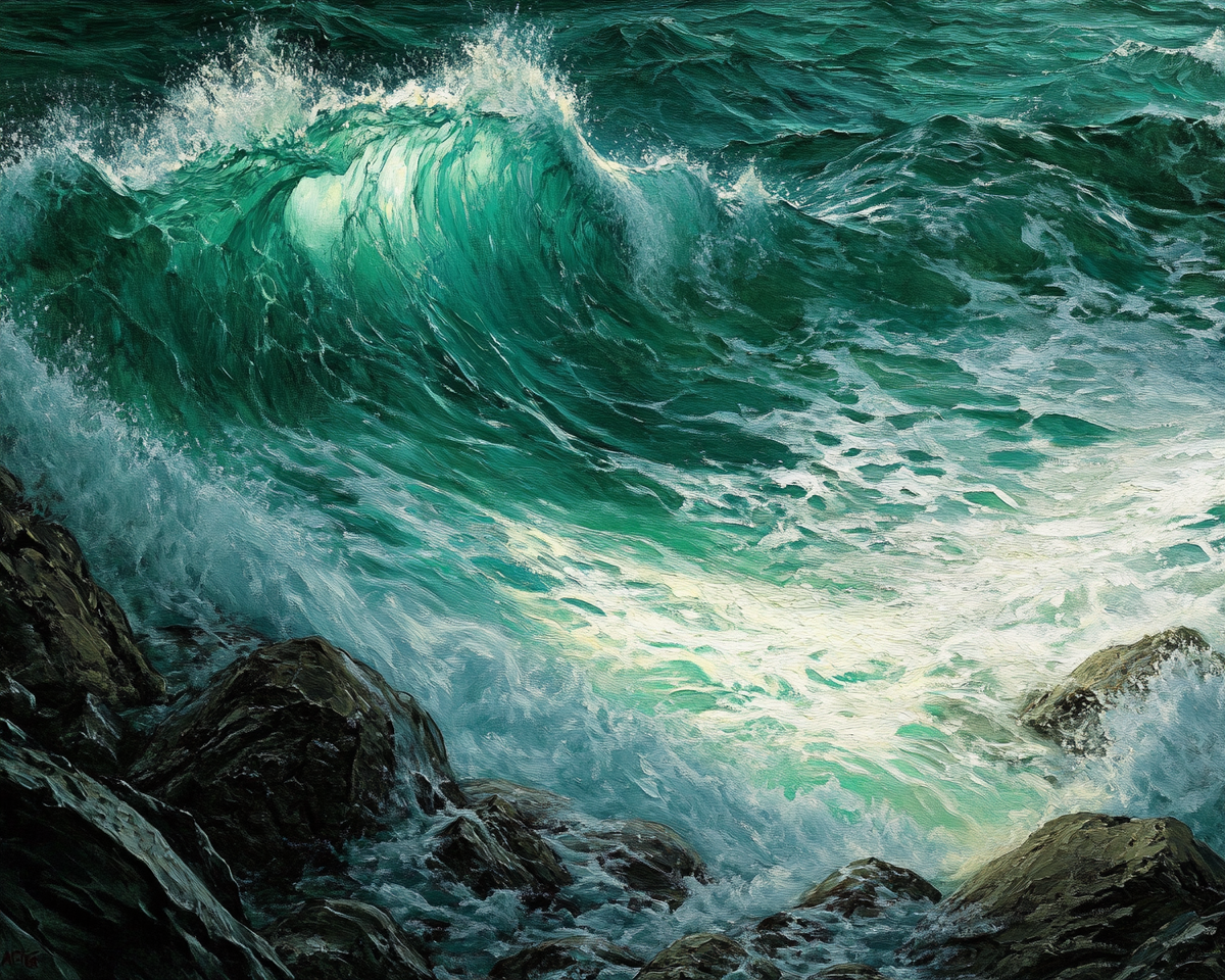 Ocean Waves Against the Rocks Diamond Art Kit