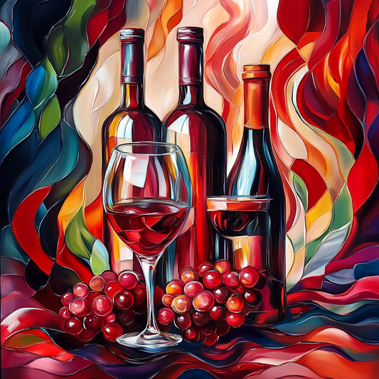 Wavy Wine Bottles Diamond Art Kit