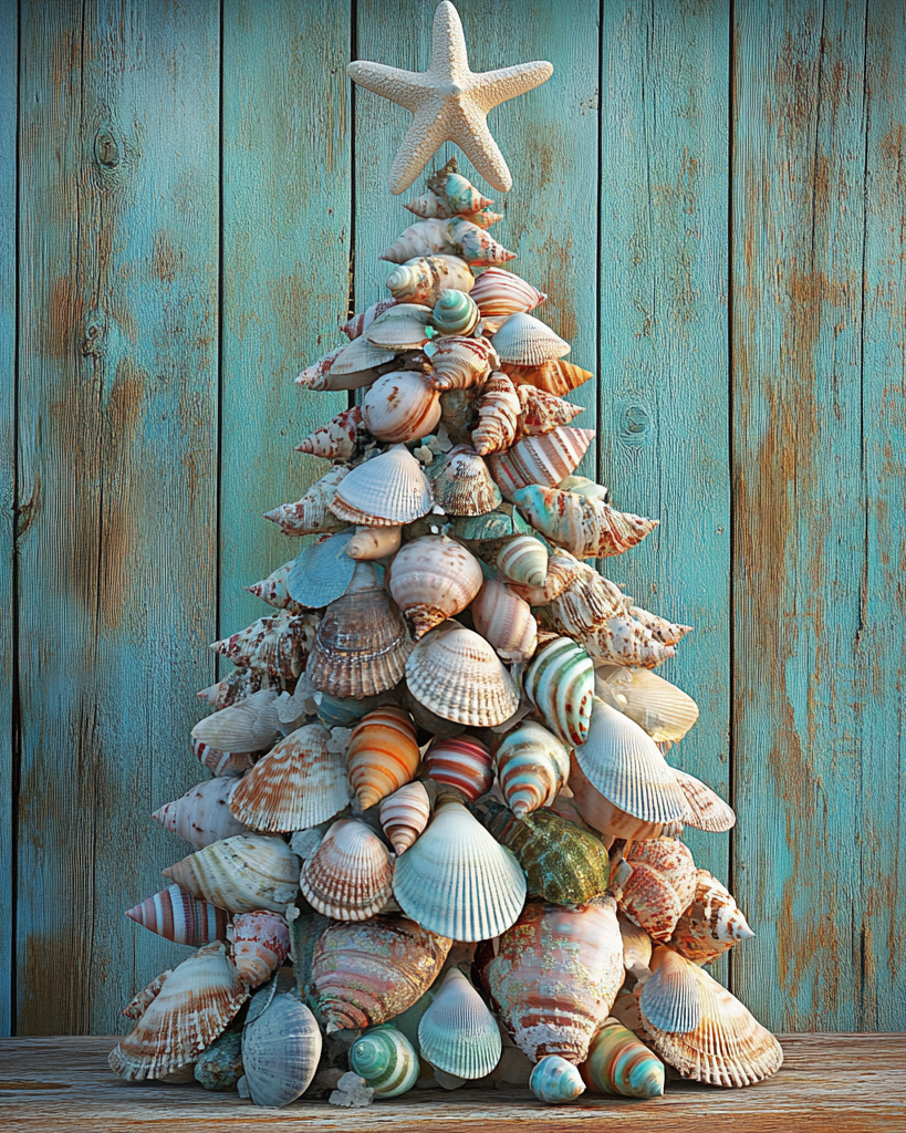 Weathered Fence Shell Christmas Tree Diamond Art Kit