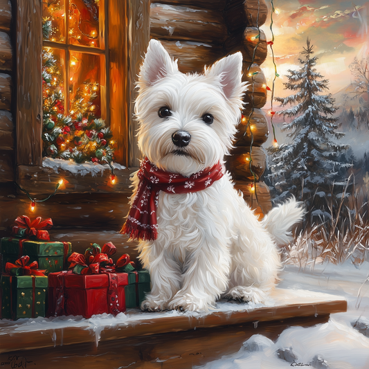 Westie Christmas Presents Diamond Art Kit