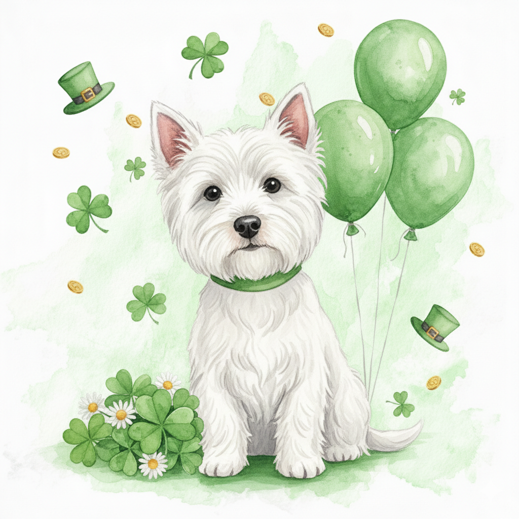 Westie St. Patrick's Day Diamond Art Kit