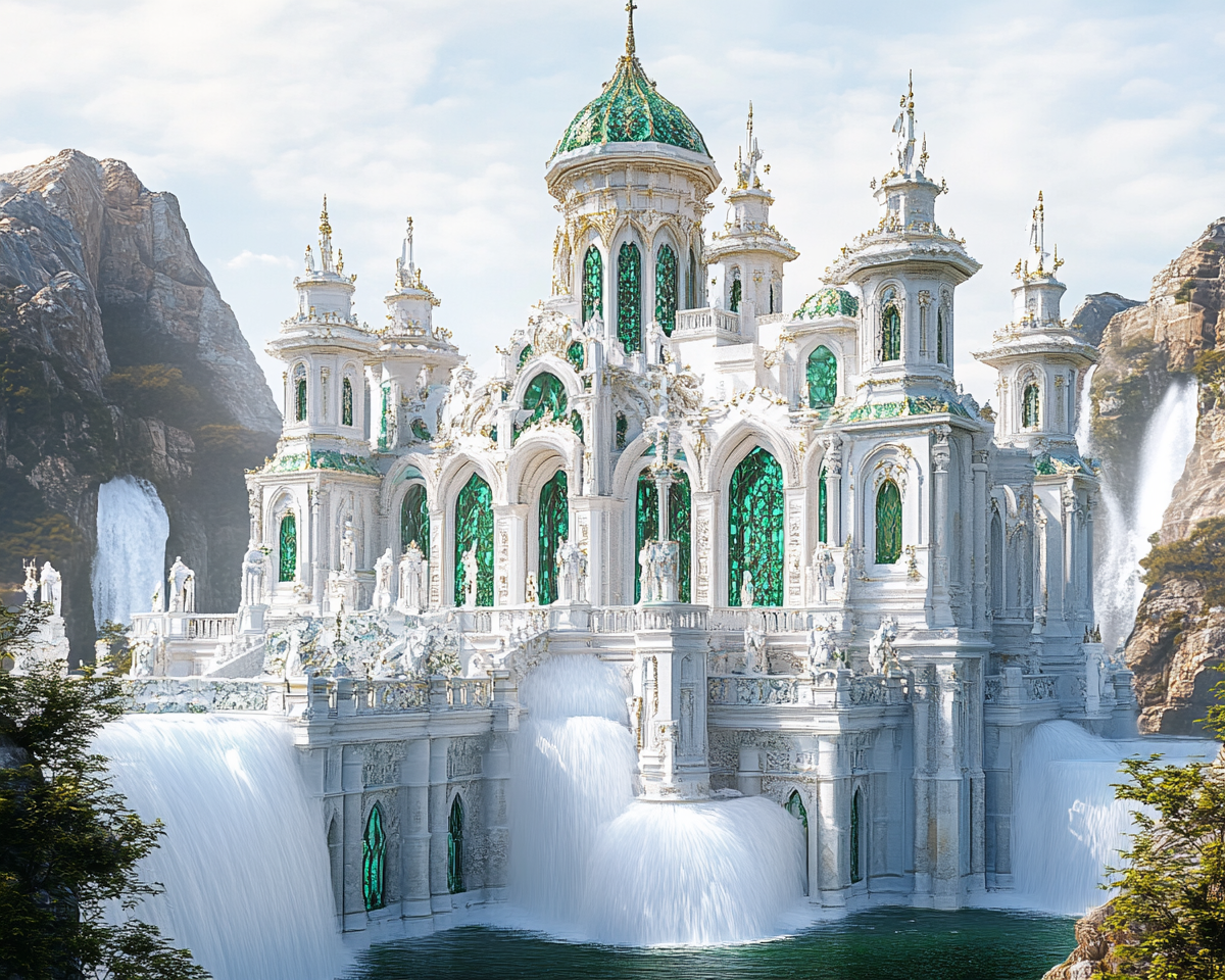 White and Green Palace Diamond Art Kit
