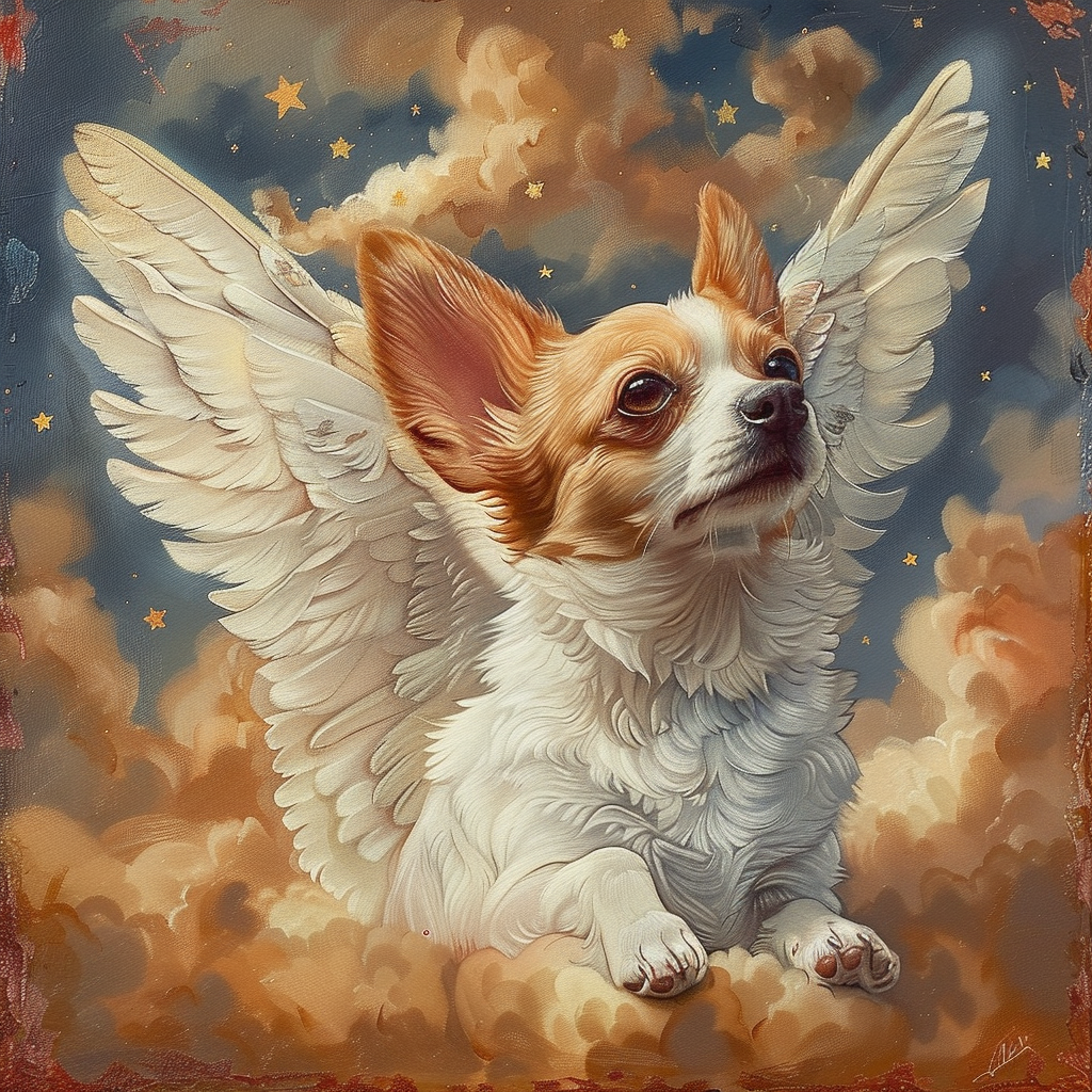 White Angel Wings Chihuahua Diamond Art Kit