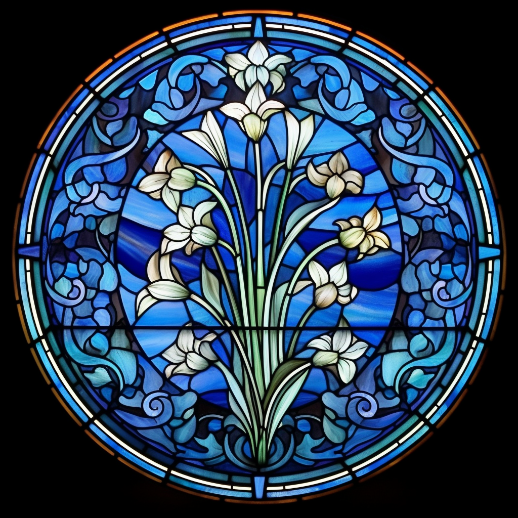 White Blue Bell Abstract Diamond Art Kit