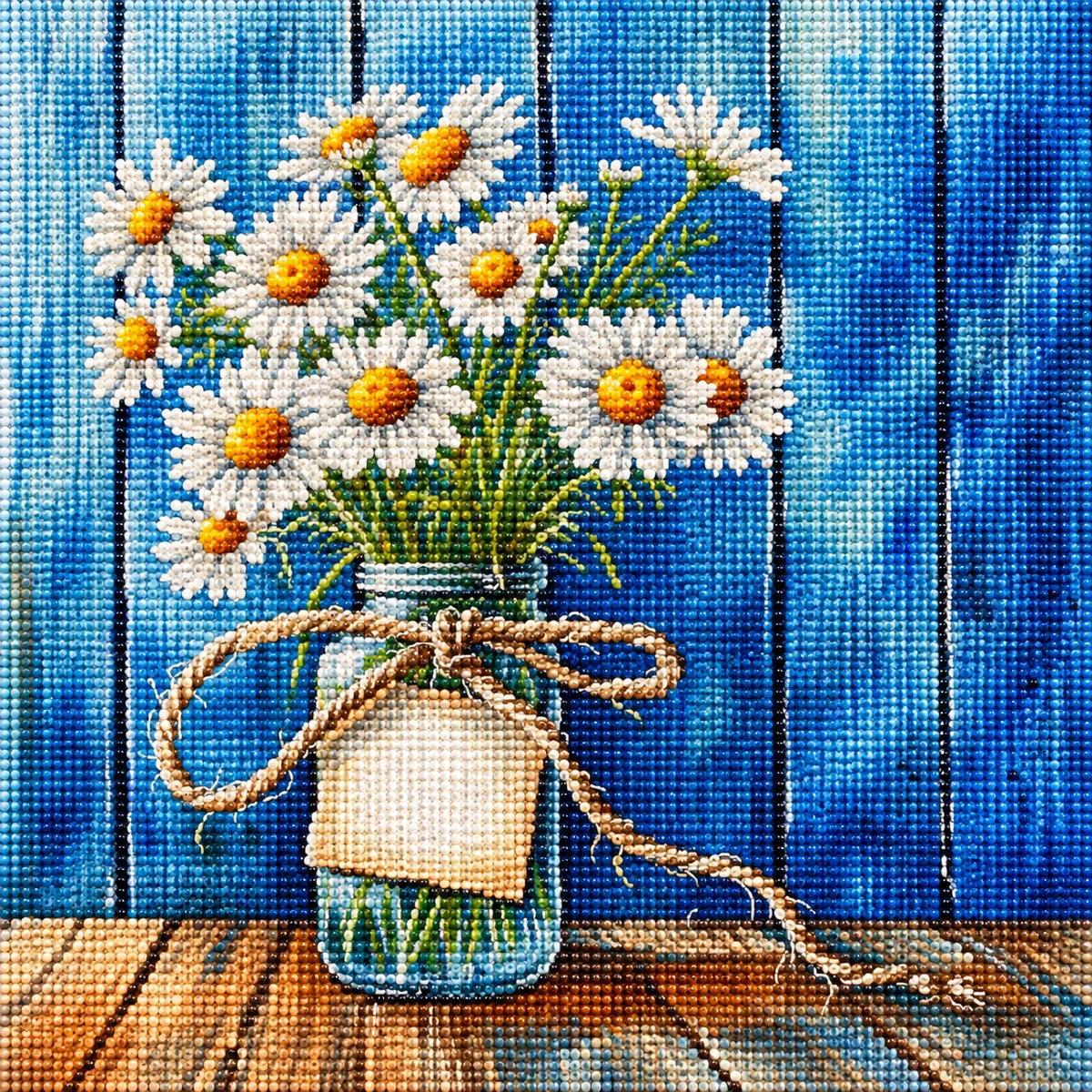 White Daisies In A Jar Diamond Art Kit