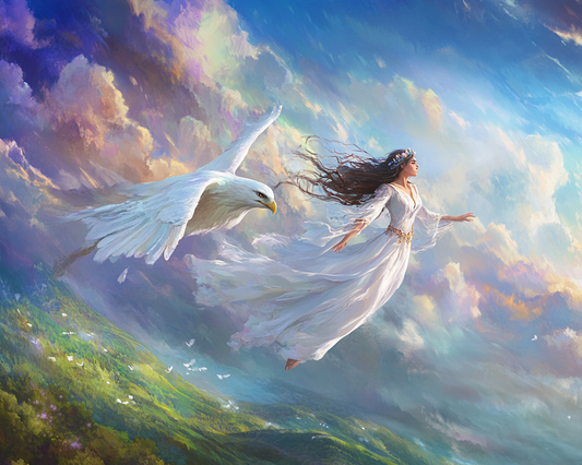 White Eagle And Woman Diamond Art Kit