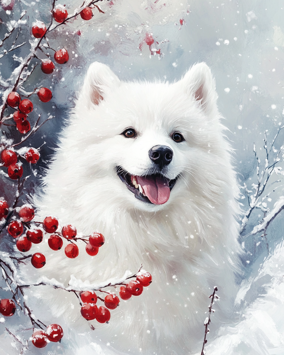 White Eskimo Dog Diamond Art Kit