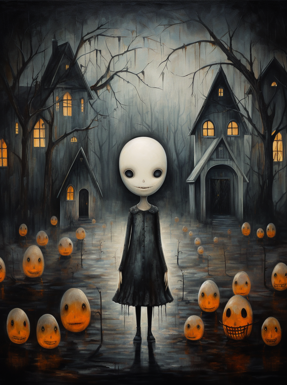 White Face Ghost Girl Diamond Art Kit