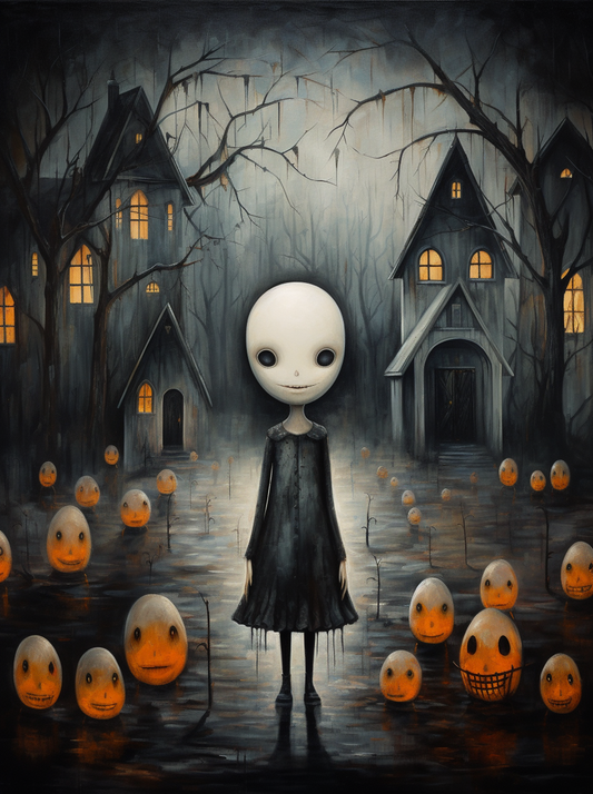 White Face Ghost Girl Diamond Art Kit