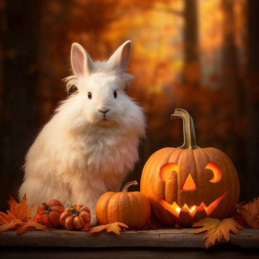 White Rabbit and Pumpkin Diamond Art Kit