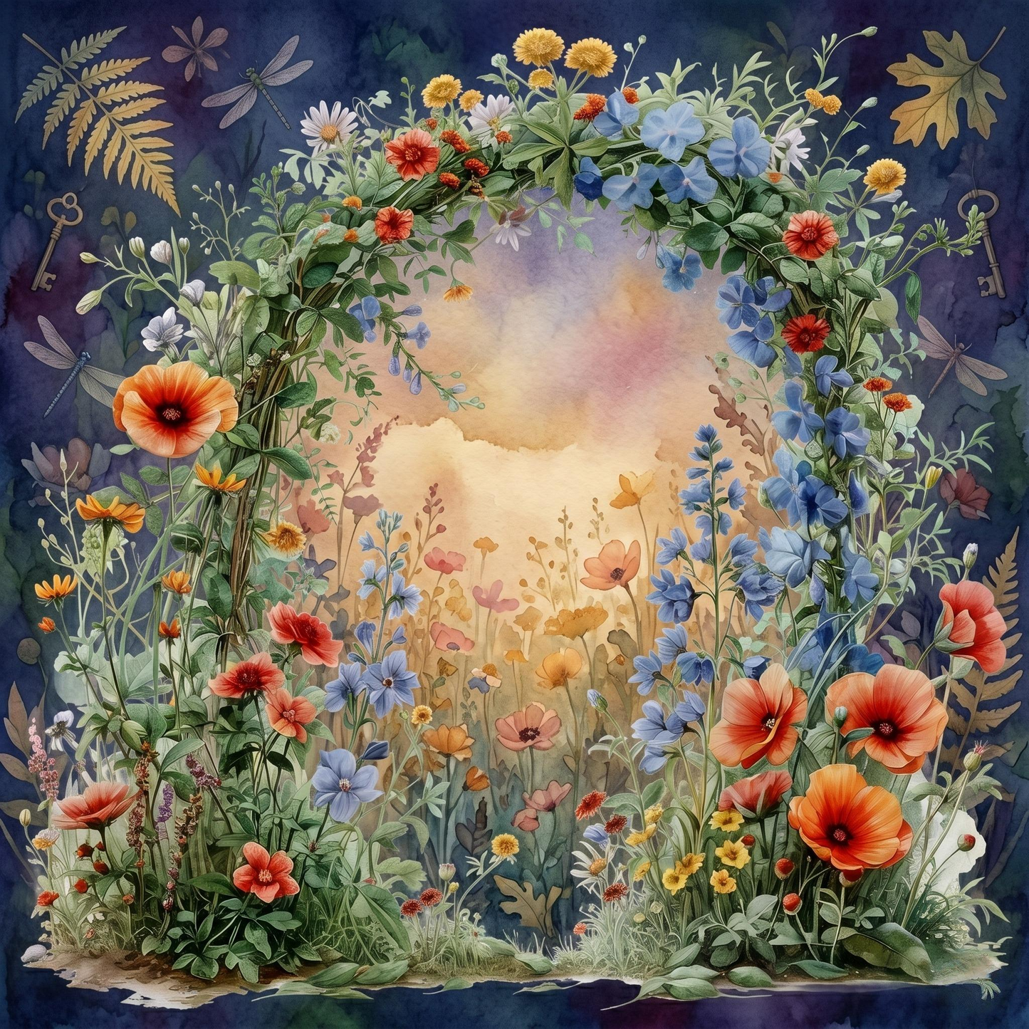 Wildflower Arch Diamond Art Kit — diamond art kit canvas