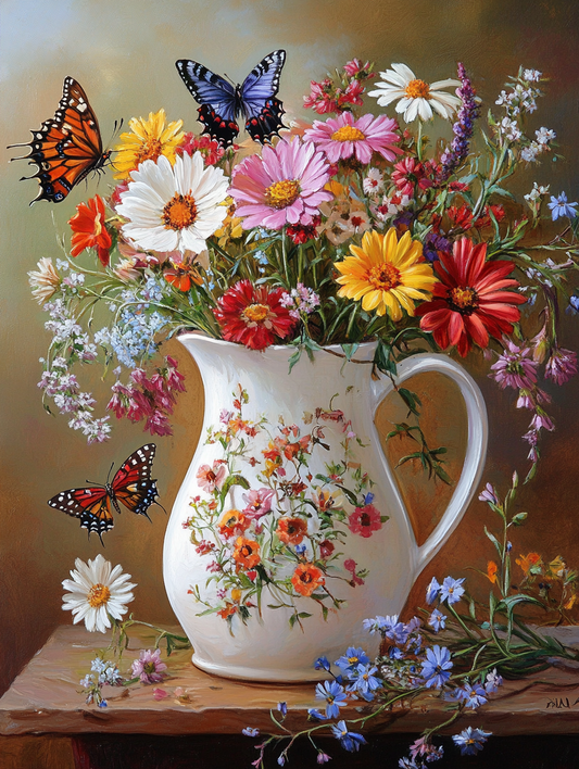 Wild Flower Pitcher Diamond Art Kit